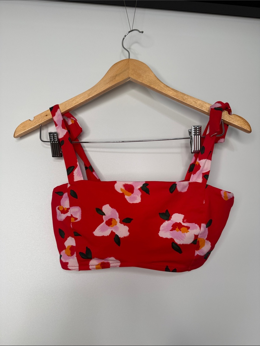 NWT Banana Moon Packo Sunnyside Red Floral Bikini Top Size Large